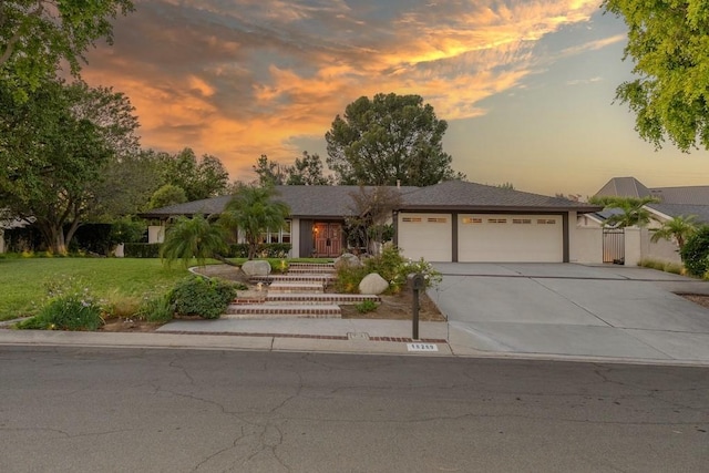18269 Laurel View Dr, Yorba Linda, CA 92886 - ranch-style house featuring a garage, concrete driveway, and a front yard