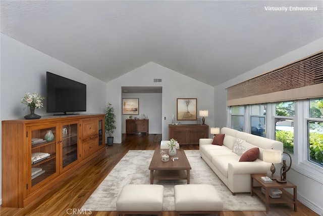 18269 Laurel View Dr, Yorba Linda, CA 92886 - living room with vaulted ceiling and wood finished floors