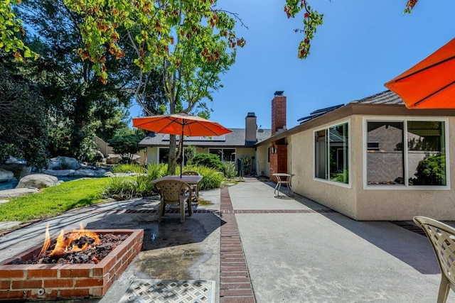 18269 Laurel View Dr, Yorba Linda, CA 92886 - view of patio featuring an outdoor fire pit
