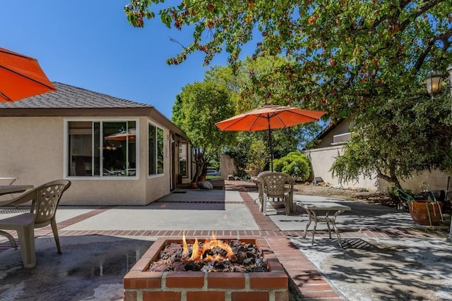 18269 Laurel View Dr, Yorba Linda, CA 92886 - view of patio featuring an outdoor fire pit