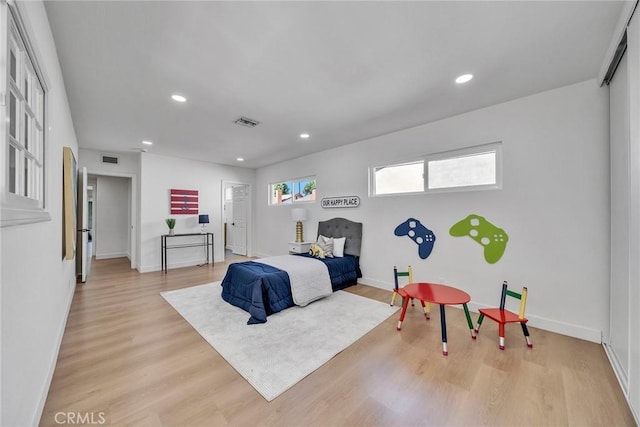 1321 S 8th Ave, Arcadia, CA 91006 - bedroom with light wood-type flooring, baseboards, and recessed lighting
