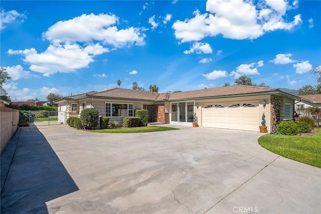 1321 S 8th Ave, Arcadia, CA 91006 - ranch-style house with concrete driveway, an attached garage, and a gate