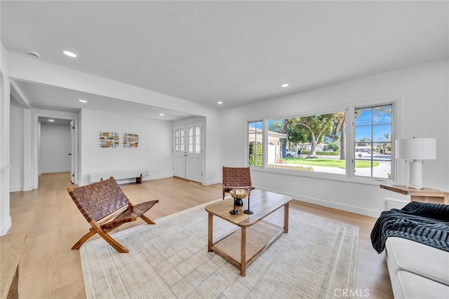 1321 S 8th Ave, Arcadia, CA 91006 - living room with recessed lighting, light wood-style flooring, and baseboards