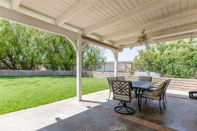 20128 Cavern Ct, Saugus, CA 91390 - view of patio with outdoor dining space and ceiling fan