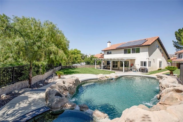 20128 Cavern Ct, Saugus, CA 91390 - view of pool with a patio area and a pool with connected hot tub