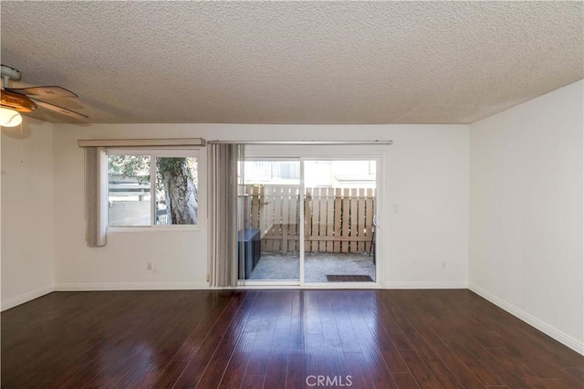 2408 S Hacienda Blvd Unit K2, Hacienda Heights, CA 91745 - spare room featuring a ceiling fan, hardwood / wood-style flooring, healthy amount of natural light, a textured ceiling, and baseboards