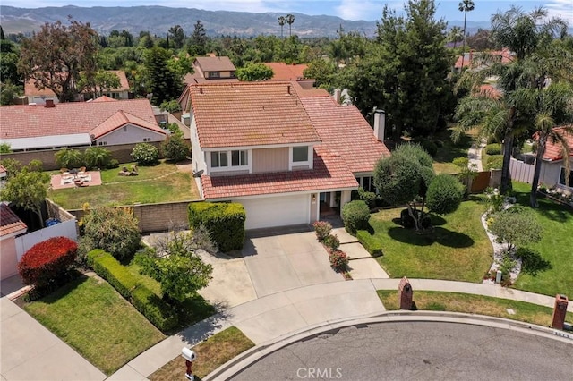 3016 Daphney Ct, Simi Valley, CA 93063 - view from above of property featuring a mountain backdrop