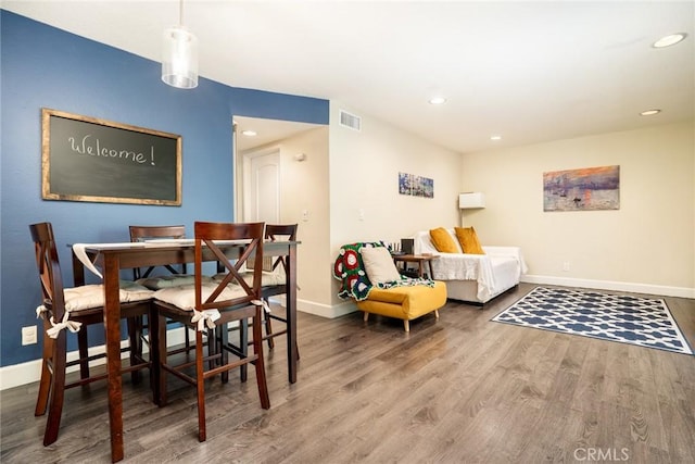 4201 W 5th St Unit 218, Santa Ana, CA 92703 - dining area with wood finished floors, baseboards, and recessed lighting