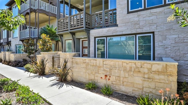 1207 Doheny Way, Dana Point, CA 92629 - doorway to property featuring stone siding