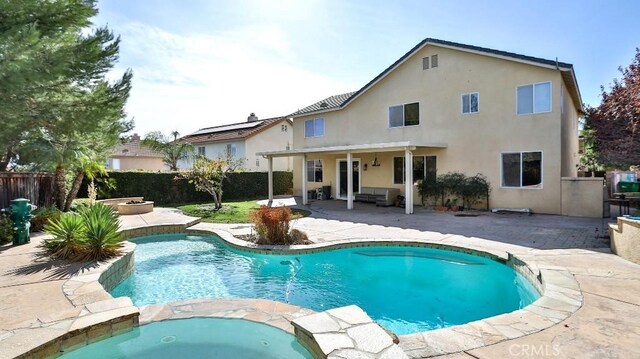 35430 Azalea Cir, Winchester, CA 92596 - view of pool with a patio, a fenced backyard, and a pool with connected hot tub
