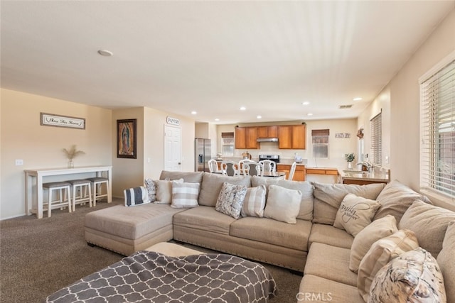 36867 Gallery Ln, Beaumont, CA 92223 - living room featuring recessed lighting and carpet floors