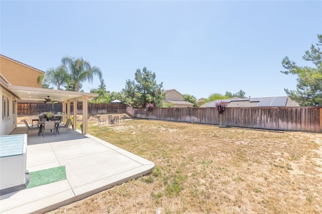 36867 Gallery Ln, Beaumont, CA 92223 - view of yard with ceiling fan, a patio, and outdoor dining space