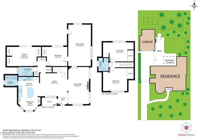 829 E Ada Ave, Glendora, CA 91741 - floor plan / room layout