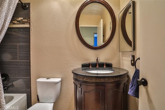 3012 Homer Cir, Jurupa Valley, CA 91752 - full bath with vanity, a textured wall, and  shower combination