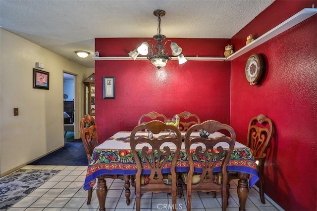3012 Homer Cir, Jurupa Valley, CA 91752 - tiled dining space with a chandelier and a textured ceiling