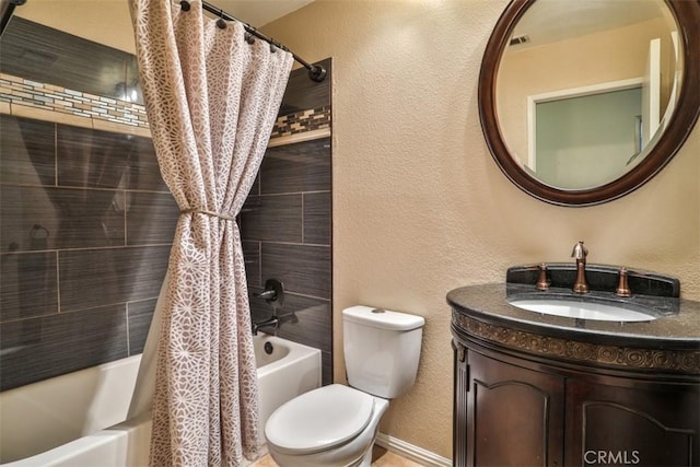 3012 Homer Cir, Jurupa Valley, CA 91752 - full bath featuring shower / tub combo with curtain, vanity, and a textured wall
