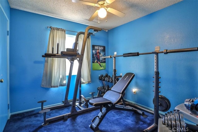 3012 Homer Cir, Jurupa Valley, CA 91752 - workout room featuring ceiling fan and a textured ceiling
