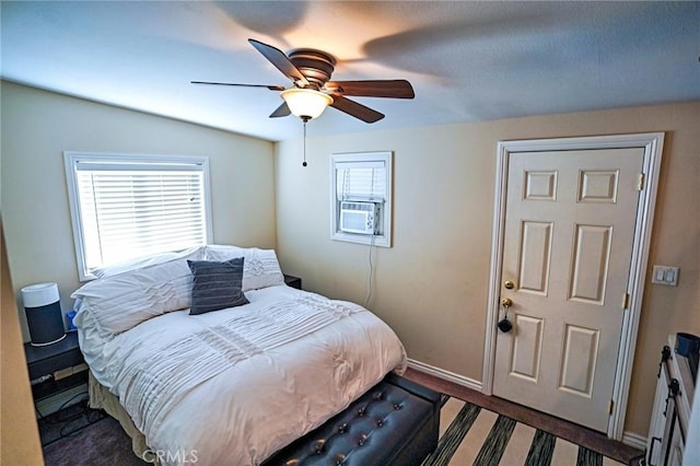 911 Genoa St, Monrovia, CA 91016 - bedroom featuring baseboards, a ceiling fan, and cooling unit