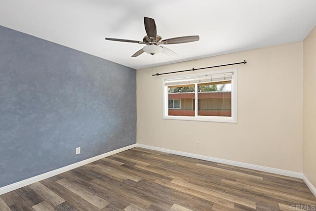 575 7th St # 203, Imperial Beach, CA 91932 - spare room with wood finished floors, ceiling fan, and baseboards