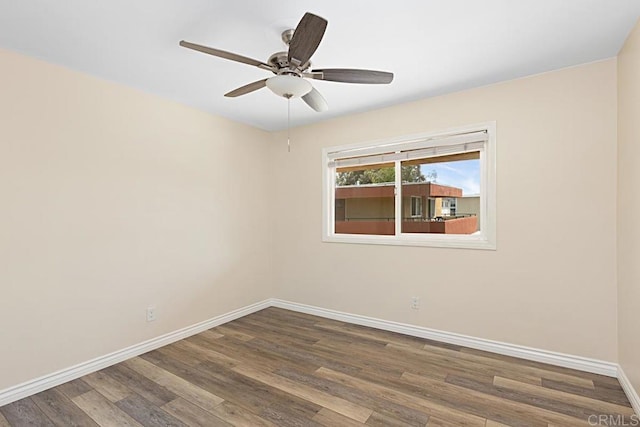 575 7th St # 203, Imperial Beach, CA 91932 - unfurnished room with baseboards, wood finished floors, and ceiling fan