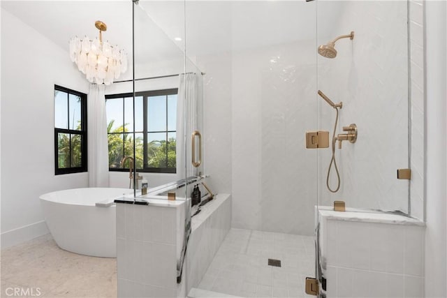 2317 Via Zafiro, San Clemente, CA 92673 - full bath featuring a stall shower, a freestanding tub, and baseboards