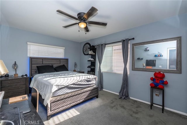 2038 Mesquite Ln, Colton, CA 92324 - carpeted bedroom with baseboards and a ceiling fan