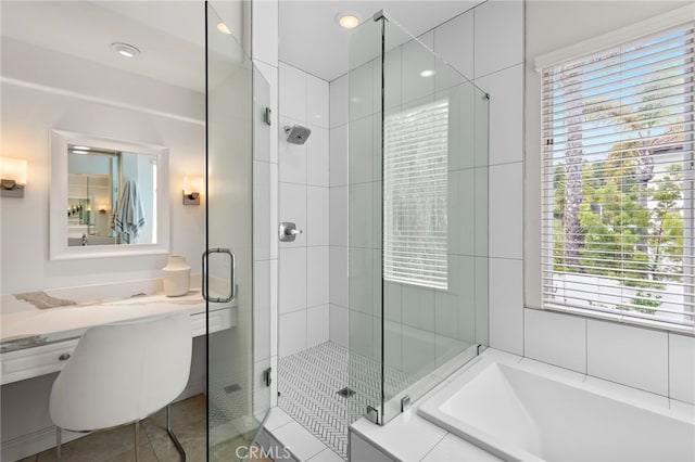 38 Via Sonrisa, San Clemente, CA 92673 - full bath with a shower stall, a bath, and vanity
