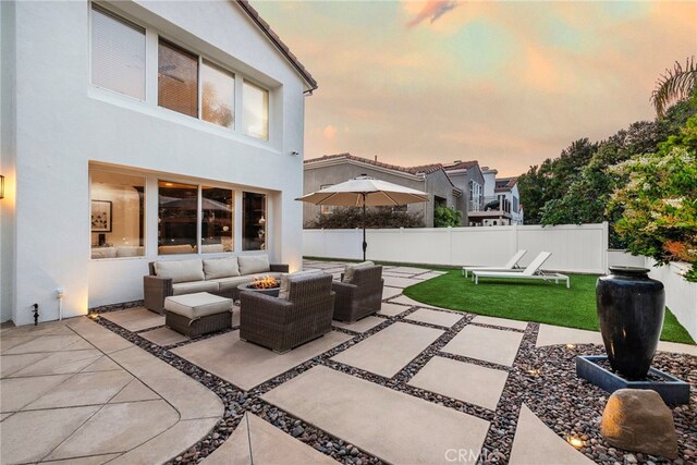 38 Via Sonrisa, San Clemente, CA 92673 - view of patio / terrace featuring an outdoor living space with a fire pit