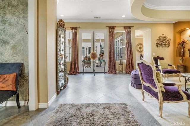 889 Highridge St, Riverside, CA 92506 - common area featuring ornamental molding and recessed lighting