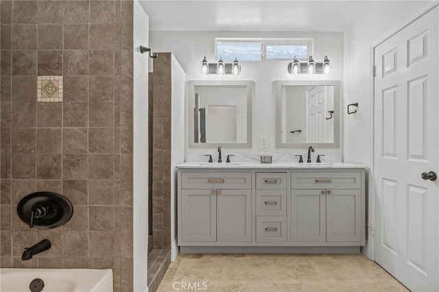 16801 Nordhoff St, Northridge, CA 91343 - bathroom with double vanity and tub / shower combination