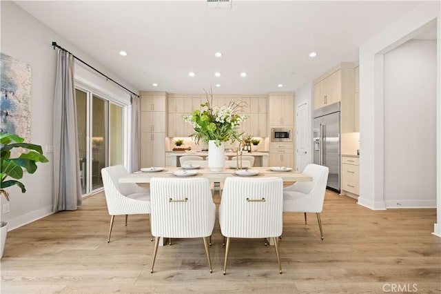 271 Huckleberry, Lake Forest, CA 92630 - dining area with light wood-style floors, recessed lighting, and baseboards