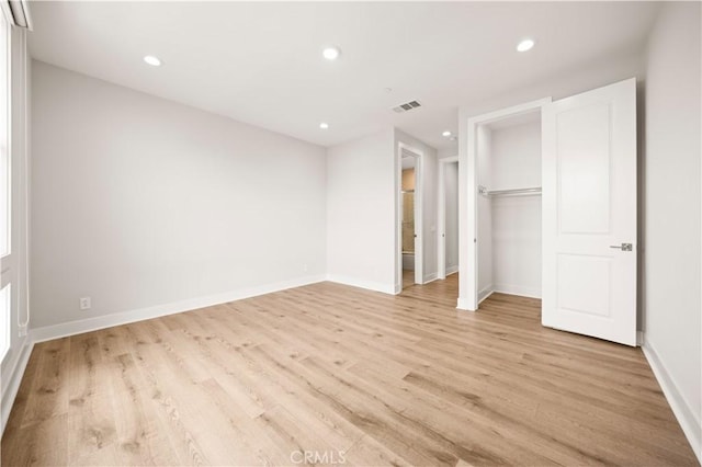 271 Huckleberry, Lake Forest, CA 92630 - unfurnished bedroom with light wood finished floors, recessed lighting, a closet, and baseboards