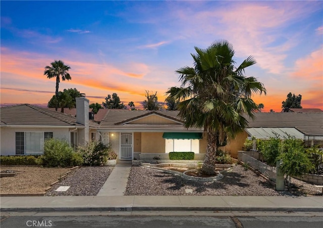 356 Myrl Pl, Hemet, CA 92545 - single story home with a tile roof, stucco siding, and a chimney