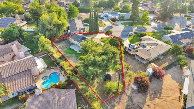 11777 Preston Ln, Yucaipa, CA 92399 - aerial view of residential area featuring property parcel outlined