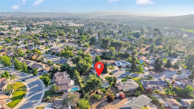11777 Preston Ln, Yucaipa, CA 92399 - aerial view of property's location featuring nearby suburban area and a mountain backdrop