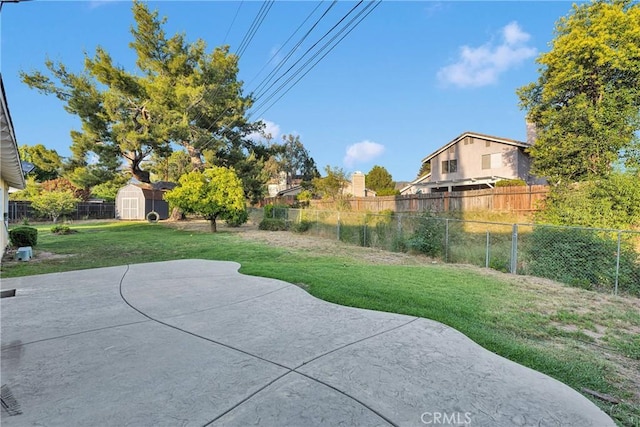 11777 Preston Ln, Yucaipa, CA 92399 - fenced backyard featuring a storage shed and a patio