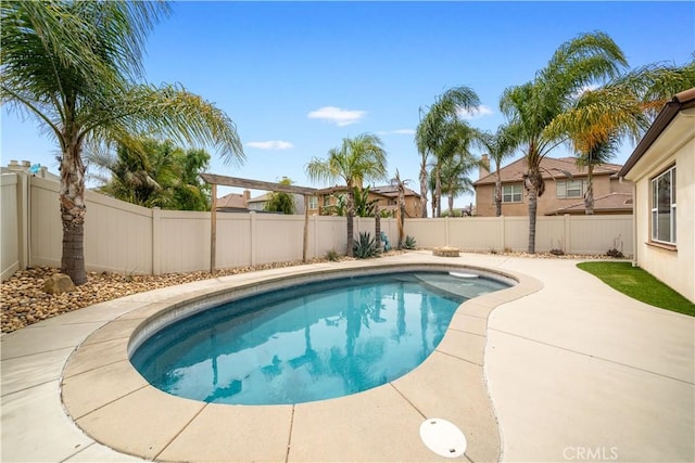 46239 Lone Pine Dr, Temecula, CA 92592 - view of swimming pool with a fenced backyard and a patio area