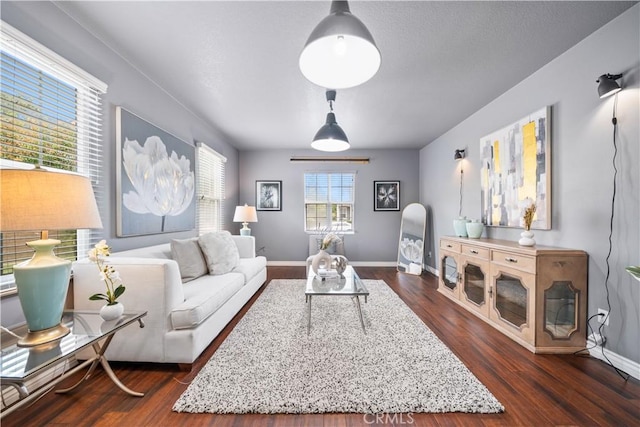 46239 Lone Pine Dr, Temecula, CA 92592 - living room with dark wood-style floors and baseboards