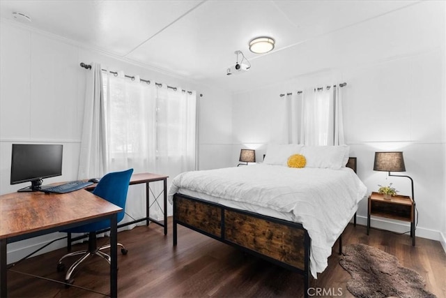 1698 Thrush Rd, Wrightwood, CA 92397 - bedroom with wood finished floors and an office area