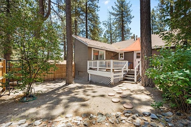 1698 Thrush Rd, Wrightwood, CA 92397 - view of front of property featuring a deck and roof with shingles