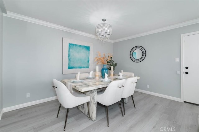 23064 Paseo De Terrado Unit 2, Diamond Bar, CA 91765 - dining area featuring light wood-type flooring, crown molding, a chandelier, and baseboards