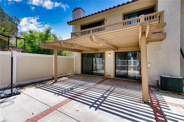 23064 Paseo De Terrado Unit 2, Diamond Bar, CA 91765 - view of patio with central AC, a balcony, and a pergola