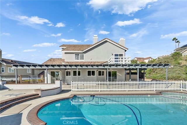 2563 Pepperdale Dr, Rowland Heights, CA 91748 - view of swimming pool with a pergola, a patio, and a pool with connected hot tub