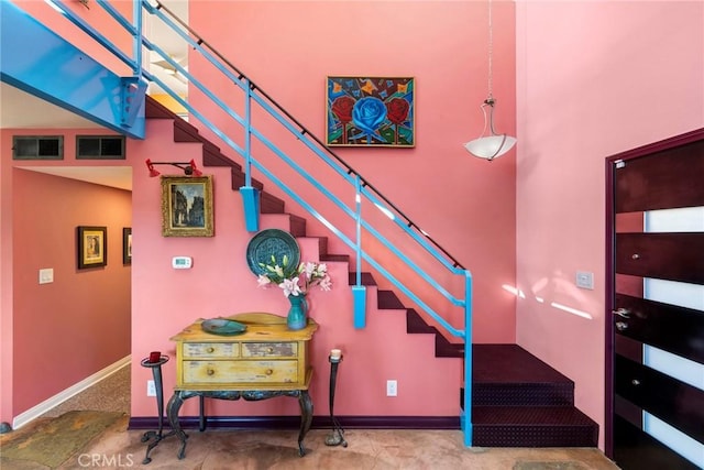 801 Box Canyon Rd, Canoga Park, CA 91304 - stairs featuring baseboards