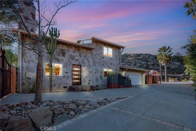 801 Box Canyon Rd, Canoga Park, CA 91304 - view of front of house with a garage, driveway, and stucco siding