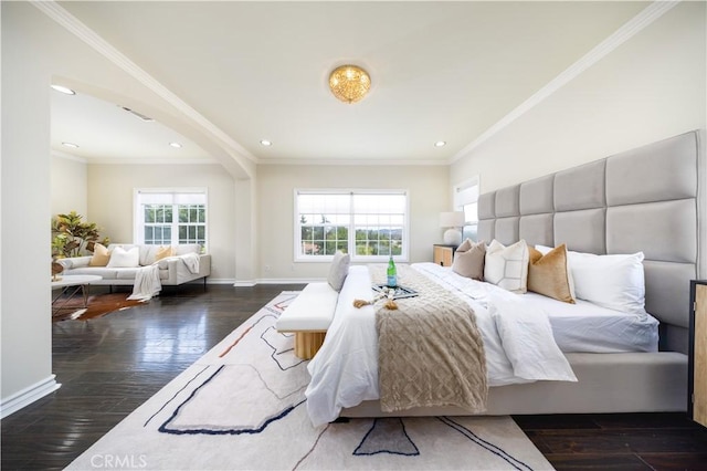 2122 Meteora Way, Rowland Heights, CA 91748 - bedroom with crown molding, recessed lighting, wood finished floors, and baseboards