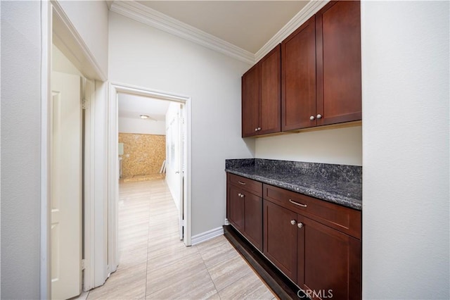 2122 Meteora Way, Rowland Heights, CA 91748 - bar featuring crown molding, light tile patterned floors, and baseboards