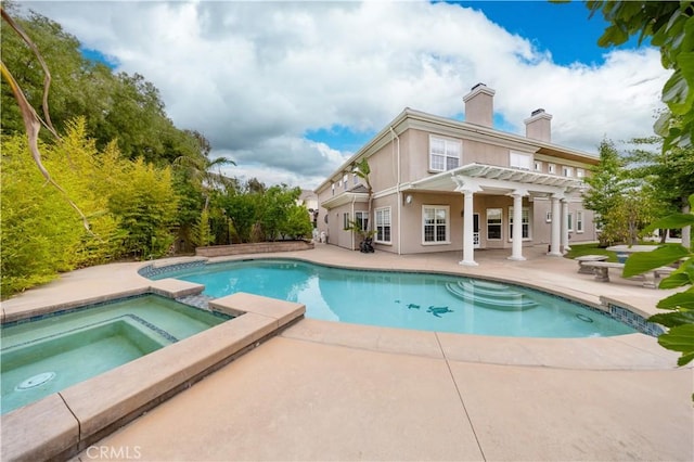 2122 Meteora Way, Rowland Heights, CA 91748 - view of swimming pool with a patio, a pool with connected hot tub, and a pergola