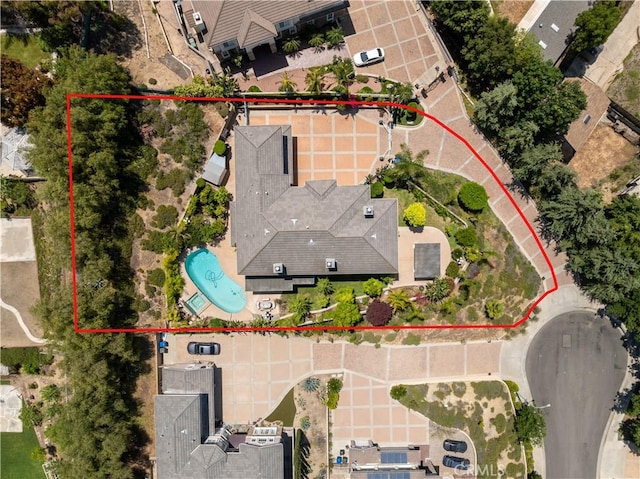 2122 Meteora Way, Rowland Heights, CA 91748 - aerial view of property's location with property boundaries highlighted and a pool