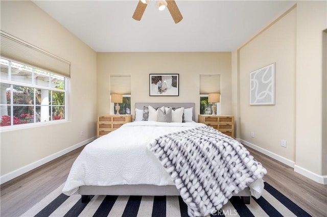 2122 Meteora Way, Rowland Heights, CA 91748 - bedroom with wood finished floors, baseboards, and ceiling fan